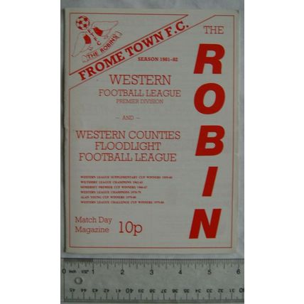 1981 programme Frome Town v. Mangotsfield United