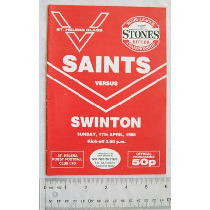 1988 programme St. Helens v. Swinton