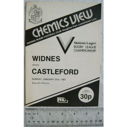 1983 programme Widnes v. Castleford