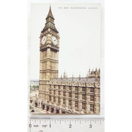 vintage Colour Postcard London, Big Ben, Westminster