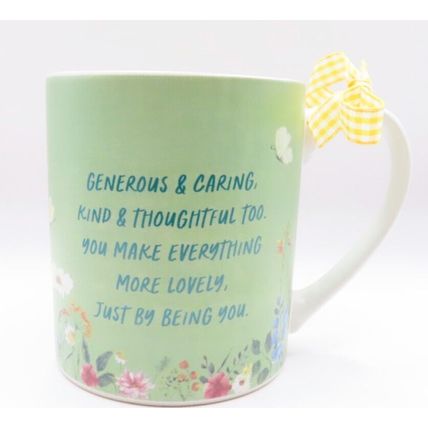 Loveliest Friend Fine China Mug Floral with Green Background 8.5 CM Verse Gift