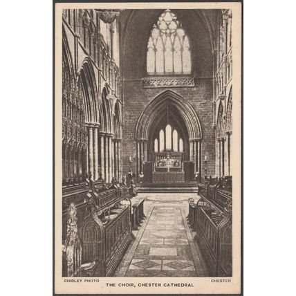 The Choir, Chester Cathedral, Cheshire, c.1930 - Chidley Postcard