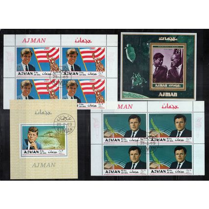 Ajman The Kennedy Brothers Politicians Statue of Liberty CTO ZAYIX 0424M0076