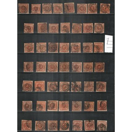 Denmark 4 & 7 Royal Emblem CV $2200+ Postmark Collection 1854-62 ZAYIX 0524L0112