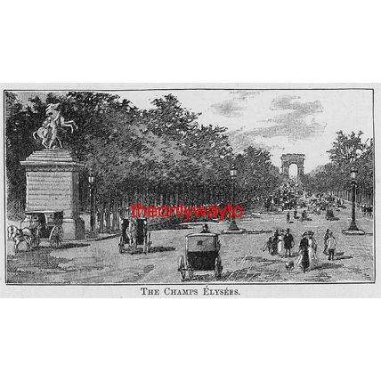 Champs Elysees, Paris, France, c1895, Modern Reproduction Print