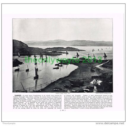 TARBET, FISHING BOATS GOING OUT, SCOTLAND, Book Illustration, c1895
