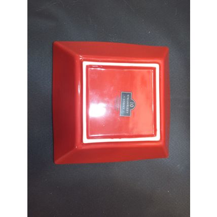 Set 6 10 Strawberry Street Red 7 1/4" Square Salad Soup Bowls Plate Oven Safe