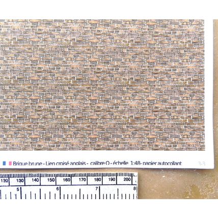 Papier autocollant brun brique pour O gauge - échelle 1:48 - feuille A4