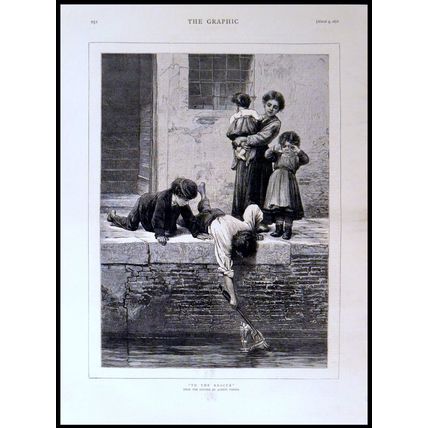 TO THE RESCUE 1878 Ludwig Johann Passini VICTORIAN ENGRAVING