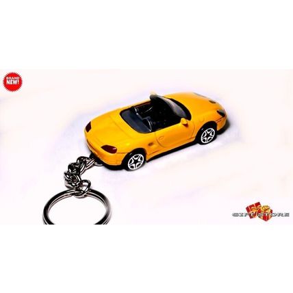 RARE KEYCHAIN YELLOW GRAY PORSCHE™ BOXSTER CUSTOM Ltd GREAT GIFT NOVELTY