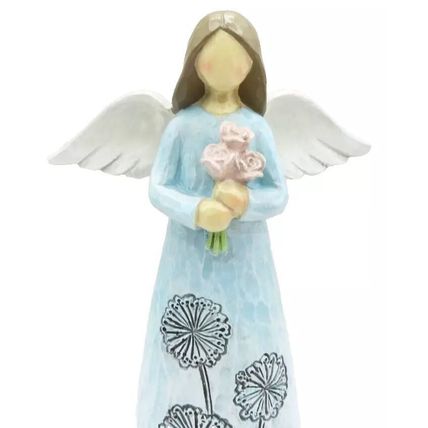 Meadow Flower Angel Blue Figurine Ornament 15 CM Gift Home Decor