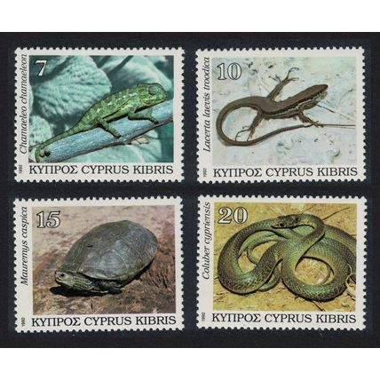 Cyprus Turtle Lizard Snake Reptiles 4v 1992 MNH SG#822-825