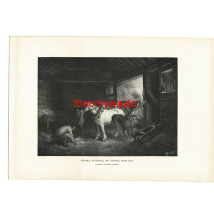 Stable Interior, George Morland, Timothy Cole Book Illustration (Print), 1902