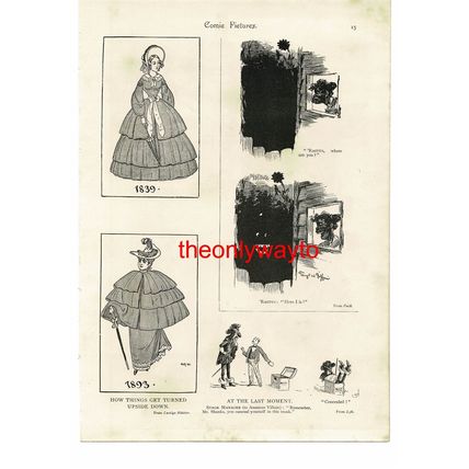 QCs, (Upside Down Fashion-Humour On Reverse), Book Illustration (Print), 1893