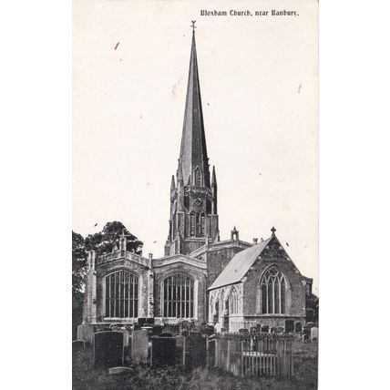 B909 BLOXHAM CHURCH, NEAR BANBURY . PRINTED POSTCARD