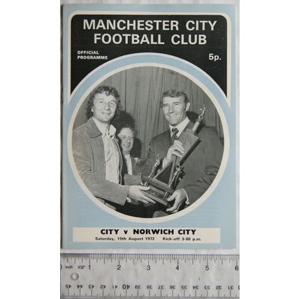 1972 programme Manchester City v. Norwich City
