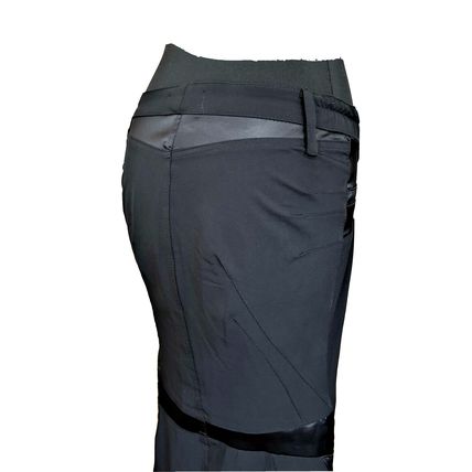 CYL Italy Black Satin Fitted Fluted Unique Vamp Goth Skirt Size S