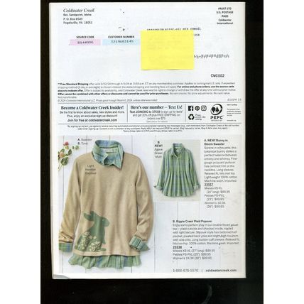 COLDWATER CREEK Catalog 2024 SPRING Women's Misses-petites-Talls NEW FLORALS