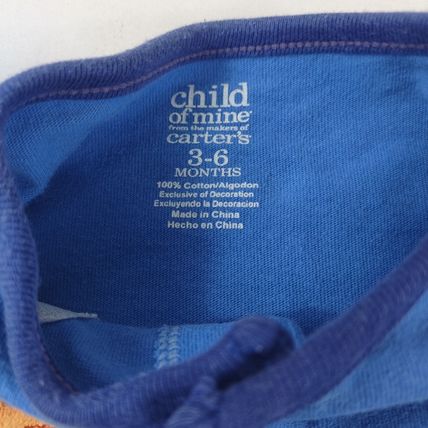 Carters Child of Mine Boy's Toddler One Piece Blue/Yellow "Chomp Chomp" Sz 3-6-M