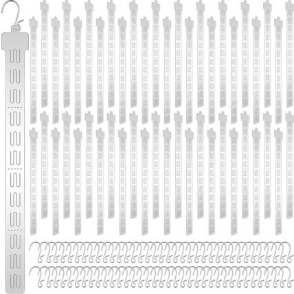 Tigeen 100 Pcs 12 Station Hanging Merchandise Strips with S Hooks 21.3 Inch Plas