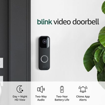 Blink Video Doorbell + Sync Module 2 (Newest Model) — Two-Way Audio, HD Video, T