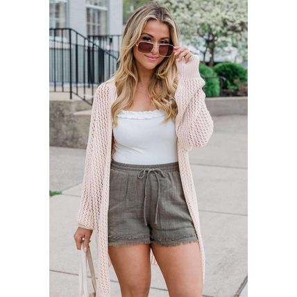 Jet Stream Hollowed Crochet Drop Shoulder Open Front Cardigan