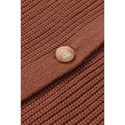 Red Bishop Sleeve Button V Neck Cardigan Sweater