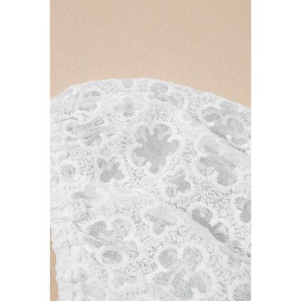 White Floral Lace Puff Sleeve Empire Waist Mini Dress