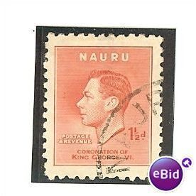 Nauru KGVI 1937 Coronation 1½d Scarlet Used SG 44 Sc 35