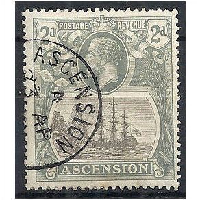 Ascension Island 1924 SG13 2d Grey-Black & Blue Fine Used . .