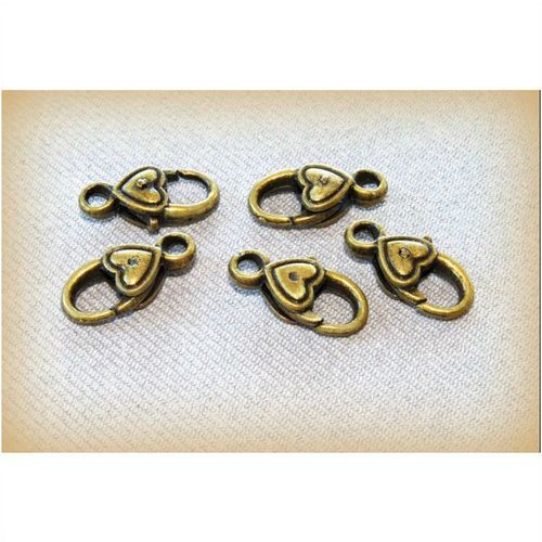5 No Bronze Carved Large Lobster Clasps Crafts Jewellery Making 2104