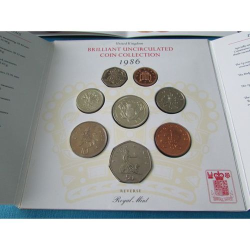 1986 QUEEN ELIZABETH II UNITED KINGDOM BRILLIANT UNCIRCULATED COIN COLLECTION AZ