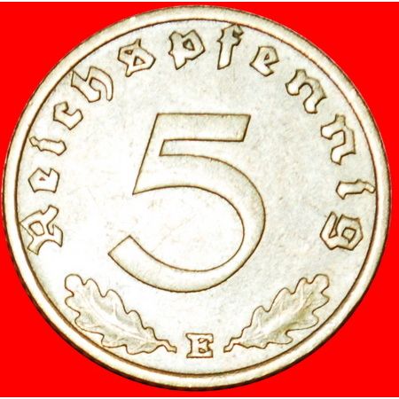 SWASTIKA: GERMANY ★ 5 PFENNIG 1938E! LOW START ★ NO RESERVE!