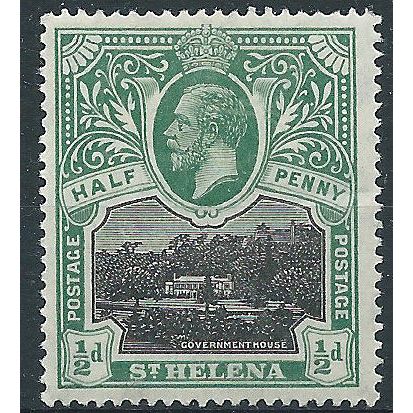 St Helena 1912 SG72 1/2d Black & Green Mounted Mint...