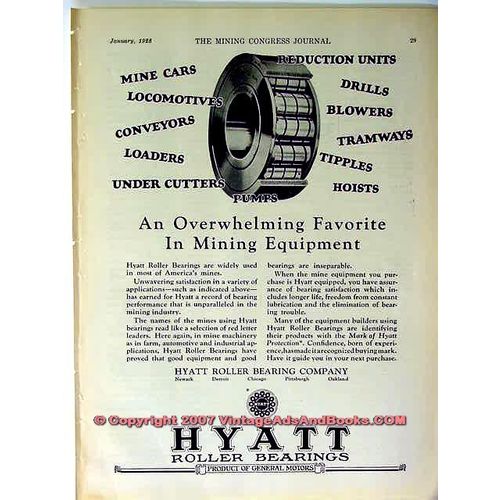 HYATT ROLLER BEARING COMPANY 1928 An Overwhelming Favorite vintage ad