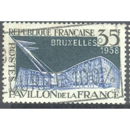 France 1958 - SG1380 - 35c green blue & brown - French Pavillion - used