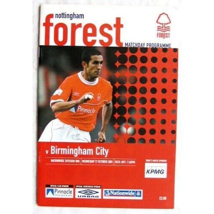 2001 programme Nottingham Forest v. Birmingham City, Riccardo Scimeca centrefold