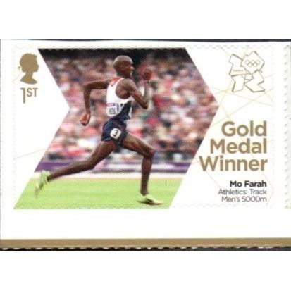 2012 Olympic Gold Medal WInners 1st Val. Mens 5000 metres. Mo Farah. UMMint/NH.