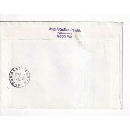Liechtenstein 1972 Olympics With Tabs Registered cover Schaan cancel typed RARE