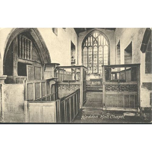 Antique British Postcard - Haddon Hall Chapel, Derbyshire