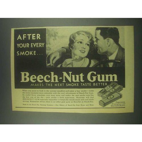 1931 Beech-Nut Gum Ad - After Your Every Smoke
