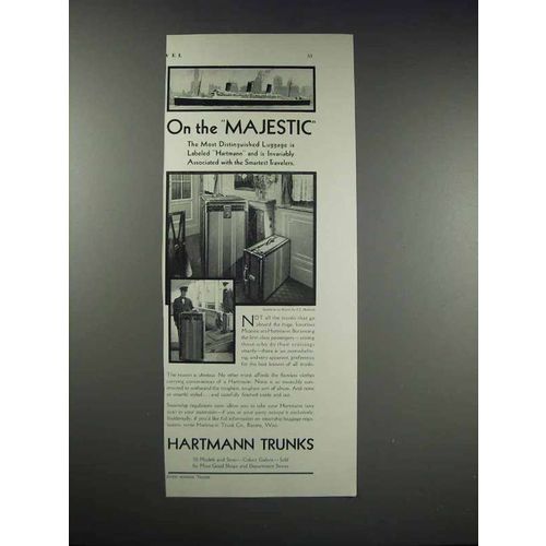1931 Hartmann Trunks Ad - On the Majestic