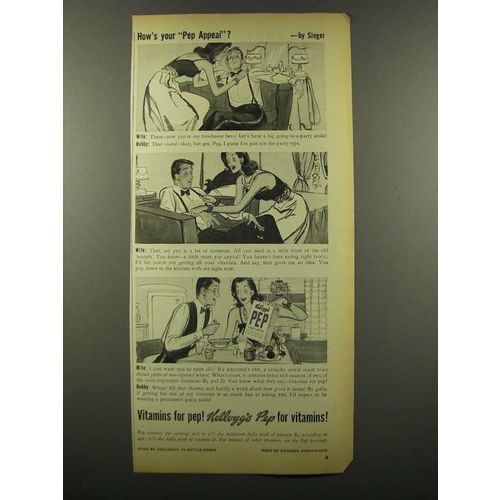 1942 Kellogg's Pep Cereal Ad - Your Pep Appeal - Siegel