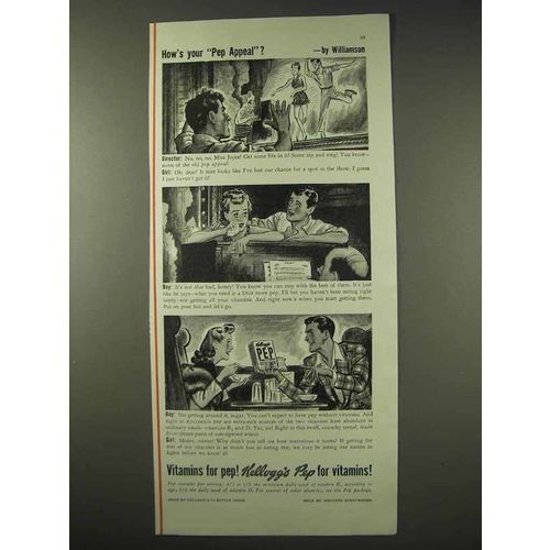 1942 Kellogg's Pep Cereal Ad - How's Your Pep Appeal