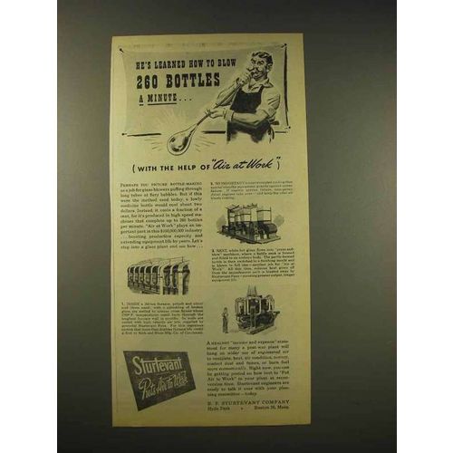 1944 Sturtevant Air and Heating Ad - Blow 260 Bottles