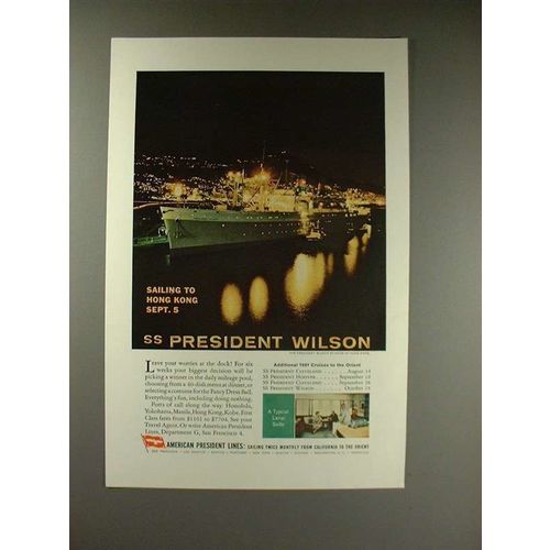 1961 American President Lines Ad - SS President Wilson