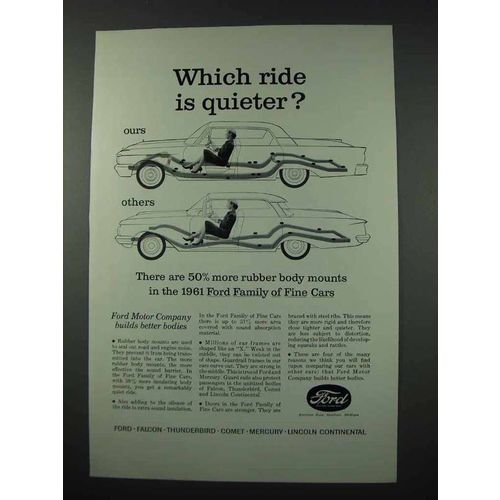 1961 Ford Motor Company Ad - Ride is Quieter