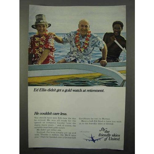 1966 United Airlines Ad, Ed Ellis Didn't Get Gold Watch