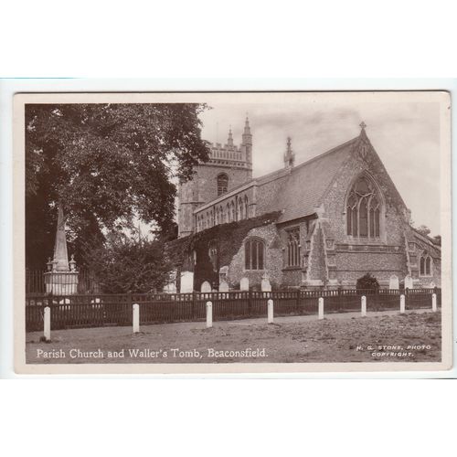 Parish Church and Waller's Tomb Beaconsfield Postcard RP Publisher H G Stone