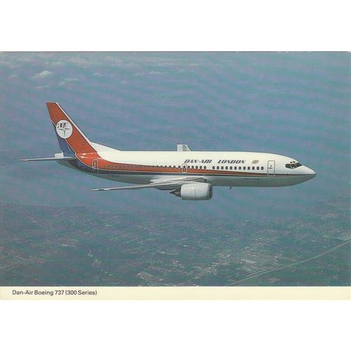 Dan Air Boeing B737 300 Aircraft Postcard (A21098)